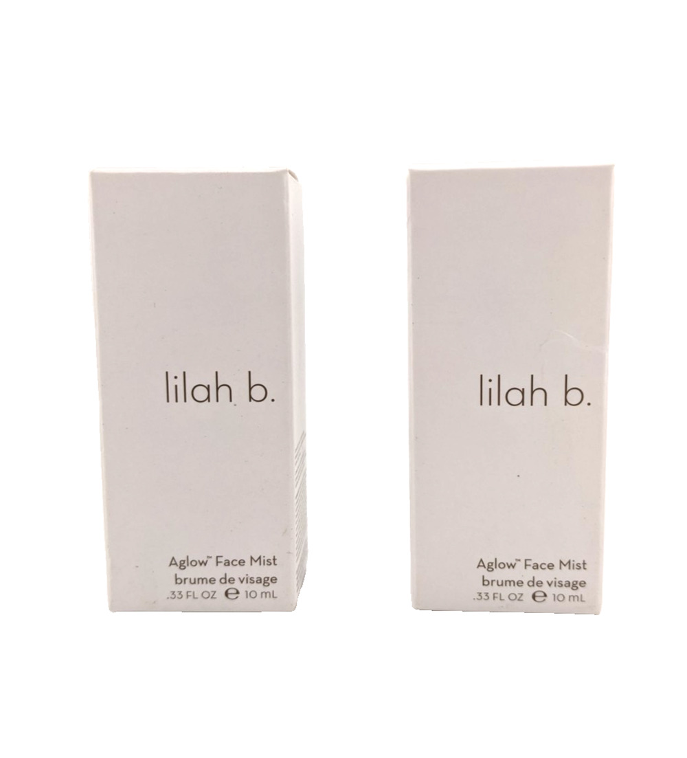 (Lot of 2) Lilah B Aglow Face Mist Spray Travel Size 0.33fl oz/10ml Each NEW
